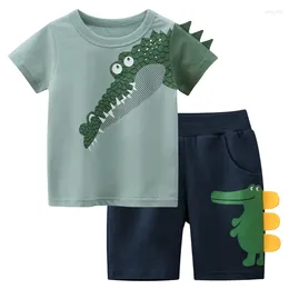 Clothing Sets 3D Cartoon Boys 2024 Summer Children's Set 2PCS Fashion Short Sleeve Cotton Tops Sport Shorts Kids Outfit