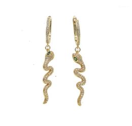 Dangle & Chandelier Gold Filed Summer Trendy Delicate Green Cz Sweep Lovely Girl Women Classic Fashion Cute Animal Drop Earring Jewelr5890954