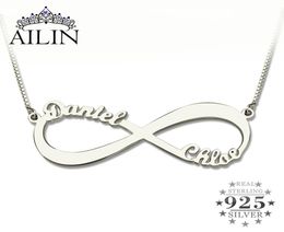 Ailin Personalized Infinity Necklace Two Name Necklace Silver Infinity Name Necklace Love Has No End Love Jewelry Christmas Gift J2857054