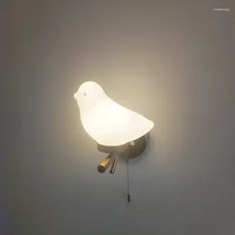 Wall Lamp Cute Bird Light Mount Sconce Creative Nordic Home Art Deco Indoor Loft Living Room Bedroom Modern Led Lighting Fixture