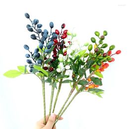 Decorative Flowers Artificial Flower Olive Berry Fruit Branch Fake Bouquet Plant Decor For Diy Xmas Wedding Party Home Garden Props Supply