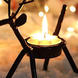 Candle Holders Reindeer Tealight Holder Holiday Metal Candlestick Light Stand Christmas Decoration For Home Table Fireplace 50