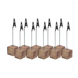 Frames 10Pcs Table Place Number Card Holders With Cube Base Name Picture Memo Tag Clip Stands Party Decor