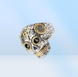 100 Real 925 Sterling Silver Vintage Rings for Men Women Gothic Punk Rock Mens Ring Skull Ring Jewelry3041150