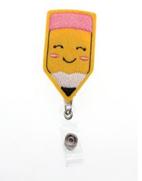 10pcslot Cute Pencil School Nurse Teacher Retractable Badge Reel Lanyards Felt School ID Badge Holder67134788117248