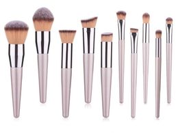 Professional 10pcs Soft Make Up Brush Cosmetic Makeup Brushes Set Tool Kit Powder Foundation Blusher Face Brush Eyeshadow Eyebrow 4222643