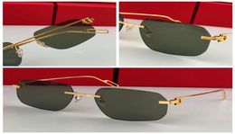Men Luxury Designer Sun Glasses Outdoor Fashion Sunglasses Zonnebril Men Vintage Frameless Polygon Small Frame Modern Avant Garde 9050766