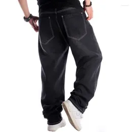 Men's Jeans Street Trends Black Washed Hip Hop Trousers Baggy For Male Hiphop Skateboard Denim Pants Loose Plus Size 44 46
