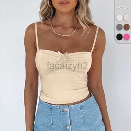 Frauen T -Shirt Sexy Tees 2024 Sommer Neue sexy Y2K Kleidung ärmellose innere Layup Top Pure Desire Spicy Girl Sling für Outwear Tops