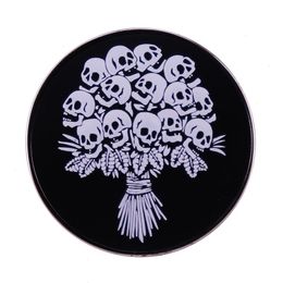 Skeleton Bouquet Art Pin Brooch Halloween Punk Badge