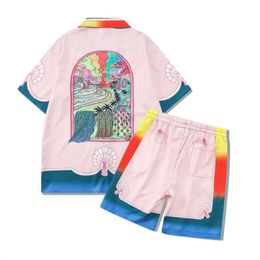 2024 fashion Mens Tracksuits Hawaii beach pants set designer shirts leisure shirt man slim fit the board of directors short sleeve shorts beachs shirt M-3XL#312