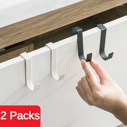 Hooks S-Shaped Stainless Steel Hook Behind Kitchen Cabinet Door Multi-Purpose Hole Free Bathroom Back Storage Rack Key Organiser