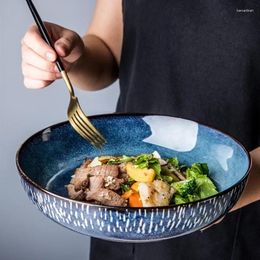 Bowls European-style Tableware Household Ramen Bowl Ceramic Shallow Large Soup Pot Vegetable Salad Plate