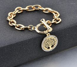 Szelam Gold Chain Rhinestone Tree Of Life Charm Bracelets For Women New Designer 2020 Vintage Bangles Woman18431306