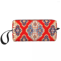 Storage Bags Travel Orange Oriental Moroccan Style Toiletry Bag Portable Bohemian Cosmetic Makeup Organiser Beauty Dopp Kit Box