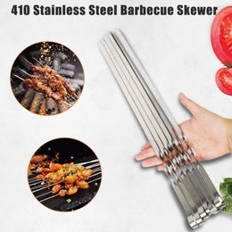 BBQ Utensil BBQ Supplies Outdoor Camping Picnic Flat BBQ Forks 6 pieces Stainless Steel BBQ Forks Wide BBQ Stick240513