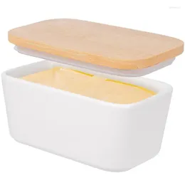Plates Household Butter Dish With Lid Ceramic Keeper Container Silicone Sealing Cover Holder For Kitchen Counter