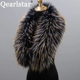 Scarves Scarves Style Faux Fur Collar 100% High Quality Fur Scarf Super Luxury Fashion Women Men Collar Jackets Hood Shawl Wraps ZH04 2308