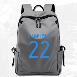 Backpack Lautaro Javier Martinez Daypack Blue Black Grey Schoolbag Football Rucksack Satchel School Bag Laptop Day Pack