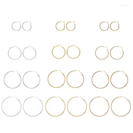 Hoop Earrings Stainless Steel Round Elegant Cartilage Huggie Earring Lightweight Geometric Ear Rings Women Accessories