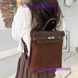 Hremms Kelyys Genuine Leather Handbag High Quality New Womens Shoulder Bag for Students in Class Korean Version Casual Handheld Tote Have Real Logo