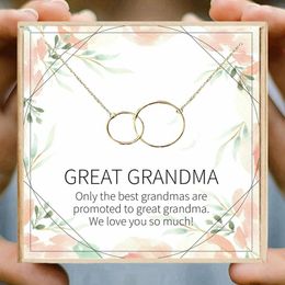 Pendant Necklaces Grandma Necklace Friendship Double Circle Chain For Women Birthday Jewellery Gift Nana Christmas Gifts