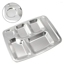 Plates Tray Dinner Plate 38 27.5 2cm Safe And Large Sliver Color Stainless Steel Durable Easy To Clean Reuse