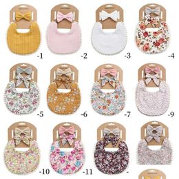 Other Festive & Party Supplies Drool Newborn Baby Cotton Bandana Bibs Double Sided Adjustable For Girl Boho Headbands And Bows Set Dro Dhnxd