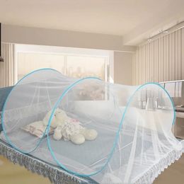 Folding mosquito net portable bottomless mosquito repellent camping net tent double layered single bed suitable for girls bed travel adjustable in size. 240509