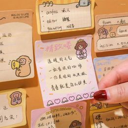 120pcs/set Kawaii Animal Action Memo Pad Aesthetic Cute Monkey Making Journaling Plan Notepad Self Adhesive Scrapbooking Card