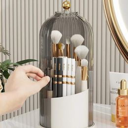 Storage Boxes 360° Rotating Makeup Organiser Transparent Brush Cosmetic Holder Luxury Eye Shadow Vanity Box