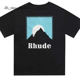Rhude Shirt Designers Mens Embroidery T Shirts For Summer Mens Tops Letter Polos Shirt Womens Tshirts Clothing Short Sleeved Large Plus Size 100% Cotton Tees 453