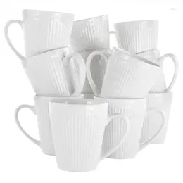 Mugs 12 Piece Porcelain Mug Set In White Cute Glass Cups Fathers Day Gifts Ceramic Coffee Personalized Steel Chalice W