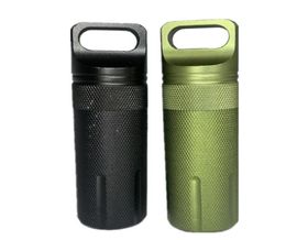 XXL Aluminum Alloy Pill Box Bottle Holder Container Waterproof Storage Airtight Cylinder with Ring Stash Metal Container2375318