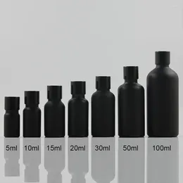 Storage Bottles China Suppliers 10ml Matte Black Dropper Glass Bottle For Essential Oil Refillable