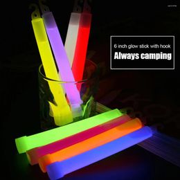 Party Decoration 10pcs Camping Glow Sticks Waterproof 6 Inch Concert Light Stick With Hook Non-toxic Hiking Equipment