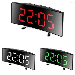 Table Clocks Desktop Clock 6 Inch For Home Office Dormitory LED Display Large Digital Creative Curved Screen Mirror Alarm
