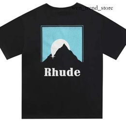 Rhude Shirt Designers Mens Embroidery T Shirts For Summer Mens Tops Letter Polos Shirt Womens Tshirts Clothing Short Sleeved Large Plus Size 100% Cotton Tees 993