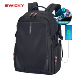 Backpack SWICKY Male Multifunction USB Charging Fashion Business Casual Travel Anti-theft Waterproof 15.6 Inch Laptop Tablet Men