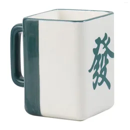 Mugs Ceramic Coffee Cup Mahjong Chinese Style Mug Pottery Tea For Drinks