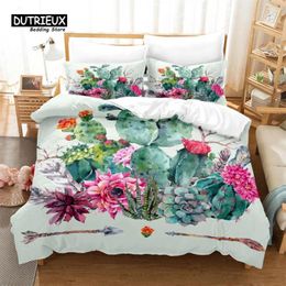 Bedding Sets Creative Leaves Duvet Cover Set Succulent Cactus Soft Comfortable Breathable For Bedroom Guest Room