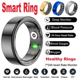R02 Smart Ring Military Grade Steel Shell Health Monitoring IP68 3ATM Waterproof Multi-sport Modes 240422