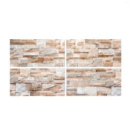 Wallpapers 4 Pieces 3D Brick Wallpaper Faux Wall Stickers Panels Waterproof For Playroom Background Bedroom Fireplace Home