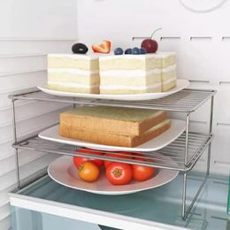 Kitchen Storage Dish Shelf Multi-layer Rack Stainless Steel Food Large Capacity Organisation