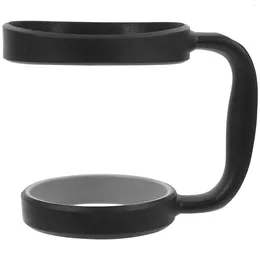 Wine Glasses 30 Oz Tumbler Handle Stainless Steel Coffe Cups Upgrade Anti-Slip Adjustable Travel Mug (Black)