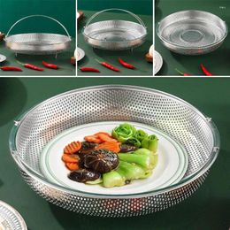 Double Boilers Steamer Shelf Food Basket Stainless Steel With Handle Drain Drainer Pot Steaming Cooking Utensils Grid