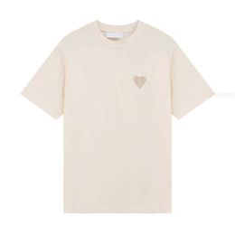 Mens Designers Paris New t Shirt Toneontone Love Embroidery Fashion Street Casual Joker Round Neck Cotton Short Sleeves for Men and Women Lovers Dkf