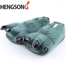 Slippers Funny Women Men Dinosaur Feet Pattern Plush Home Slipper Shoes For Lovers Couples Winter House ONE SIZE