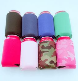 Whole Many colors Blank Neoprene Foldable Stubby Holders Beer Cooler Bags For Wine Food Cans Cover LX13059073733