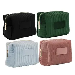 Storage Boxes Large Capacity Portable Velvet Cosmetic Bag Makeup Canvas Bags Toiletry Accessories Travel Flannel Pouch